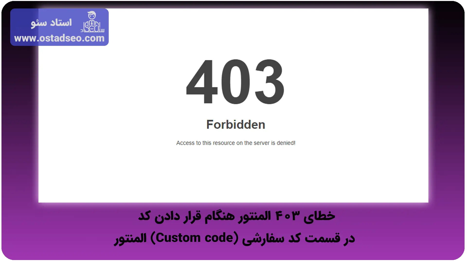 خطای 403 المنتور هنگام استفاده از کد سفارشی